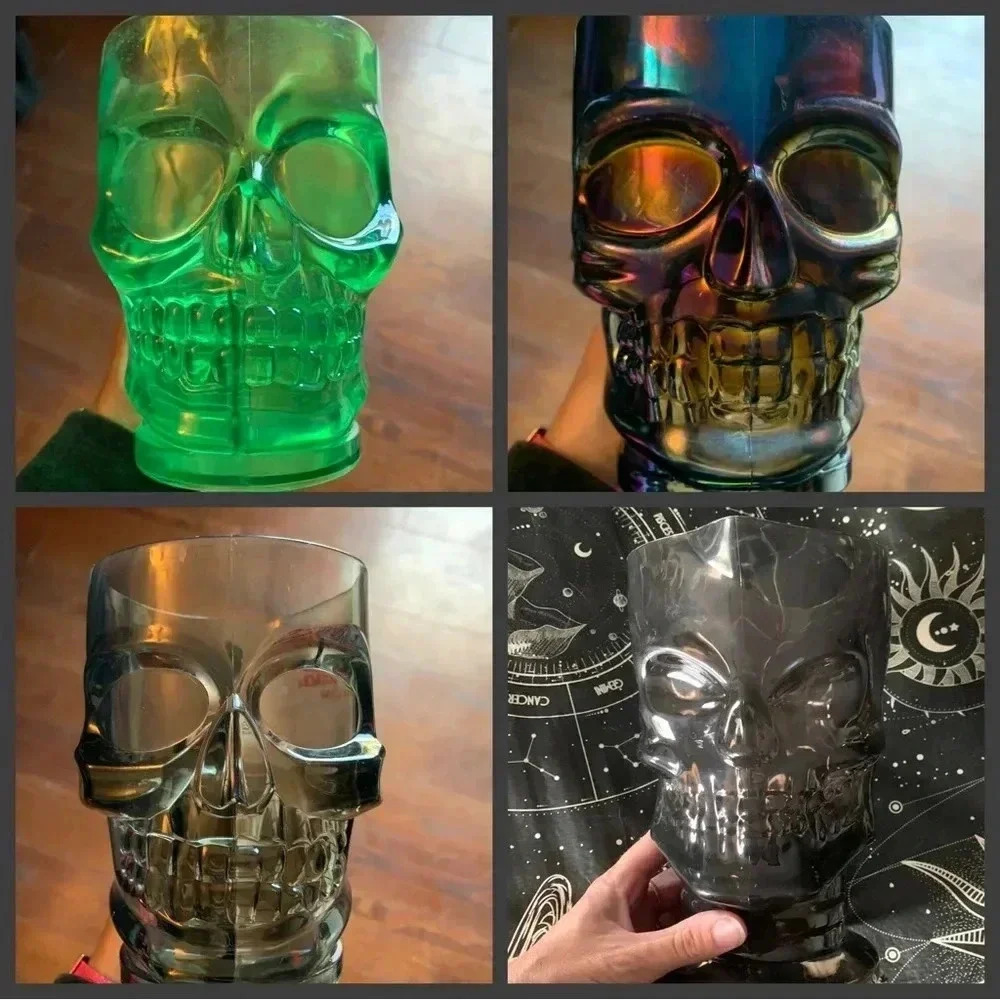 Lot of three skull cups and pitcher